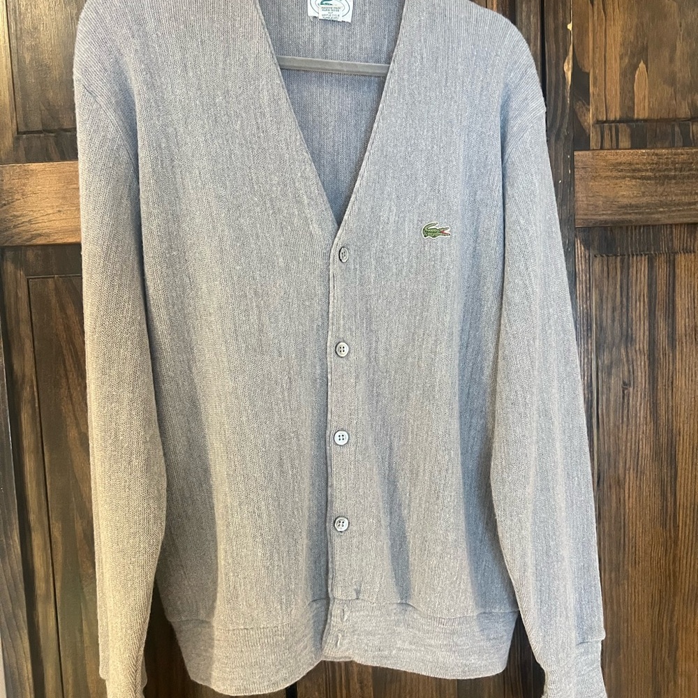 Izod Men's Gray Cardigan Sweater